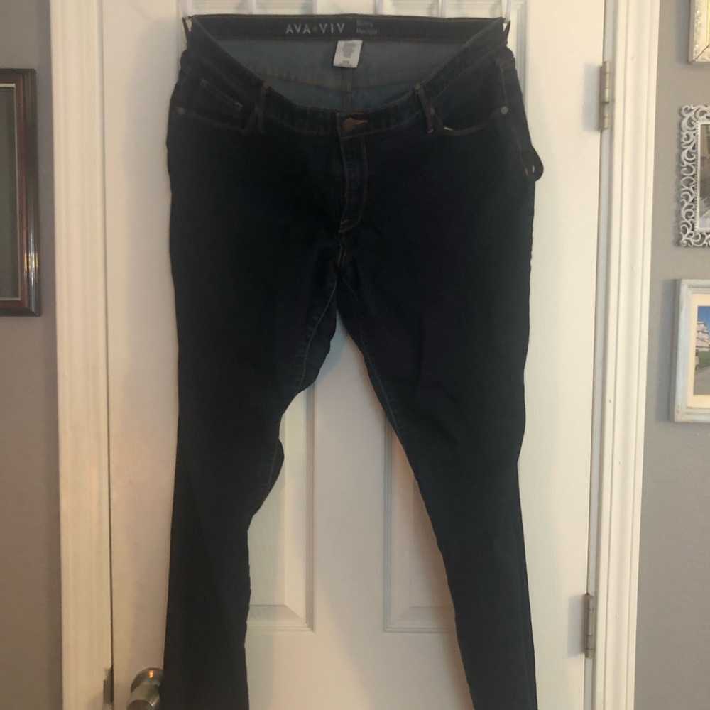 Ava and Viv Dark Wash Skinny Jeggings